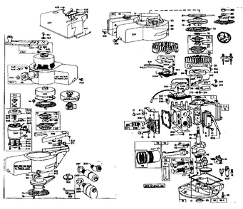 Replacement Parts Diagram and Parts List for 81700-81797 0110 - 0168 Briggs and Stratton Engine